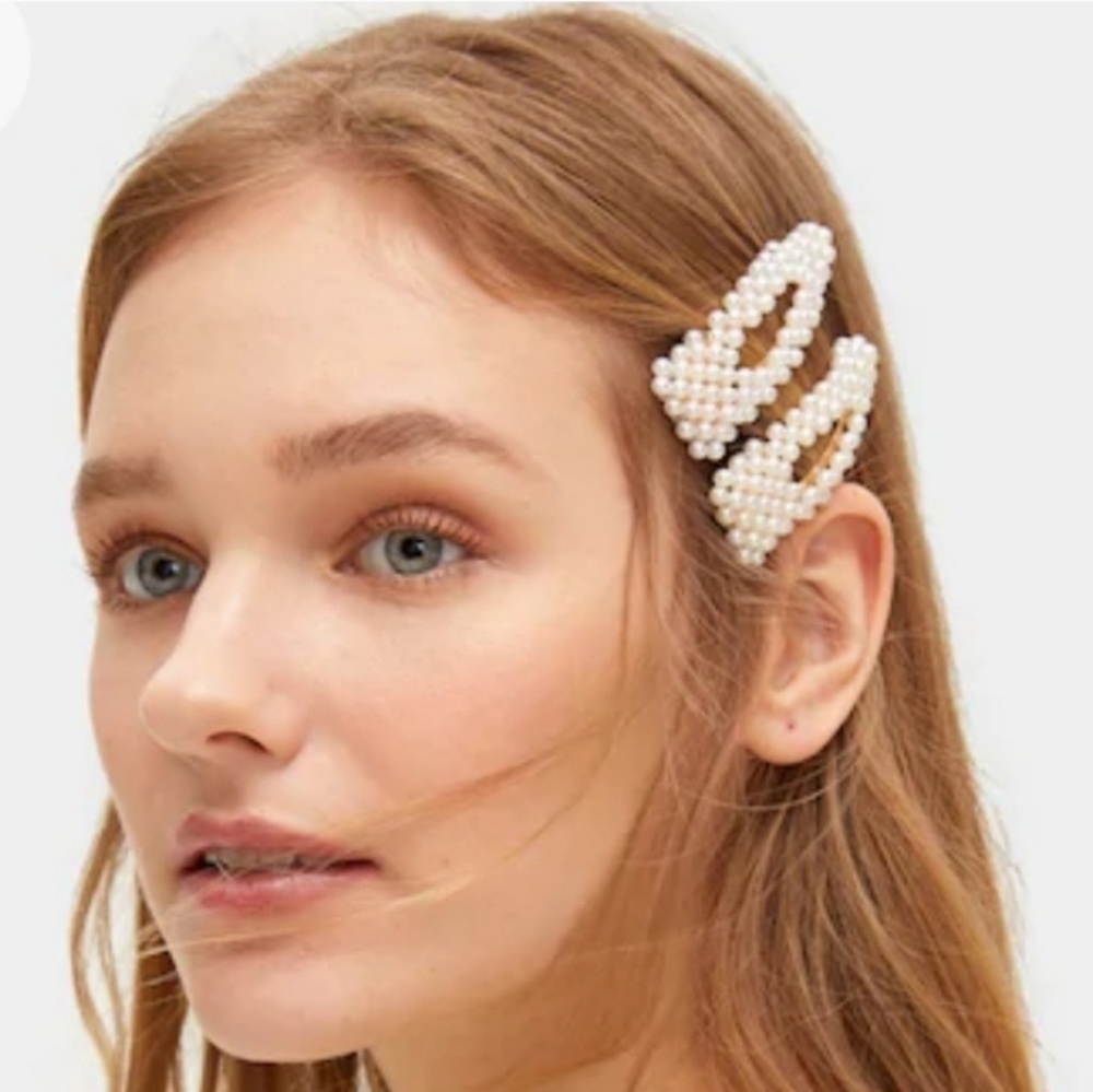 SET OF 3 Trendy pearl hair clips